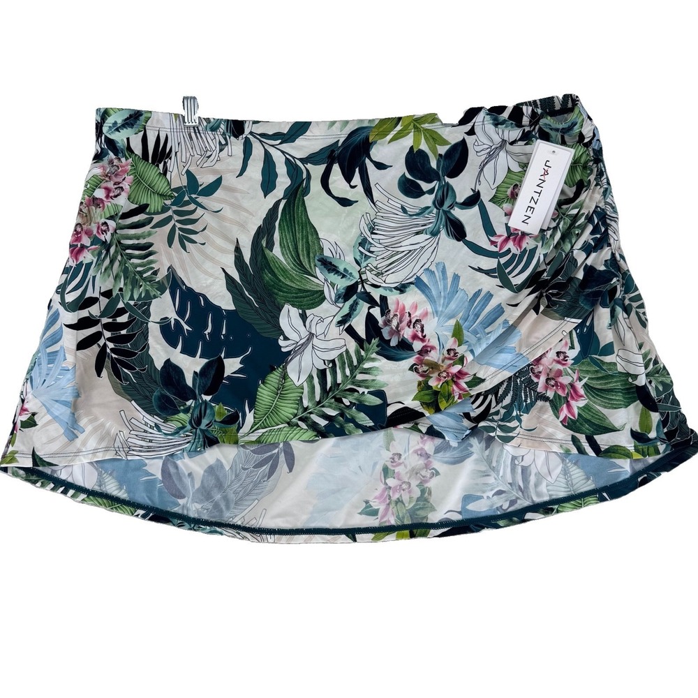 Jantzen Wrap‎ Front Printed Swim Over Skirt Size 18W Tropical Palm Print